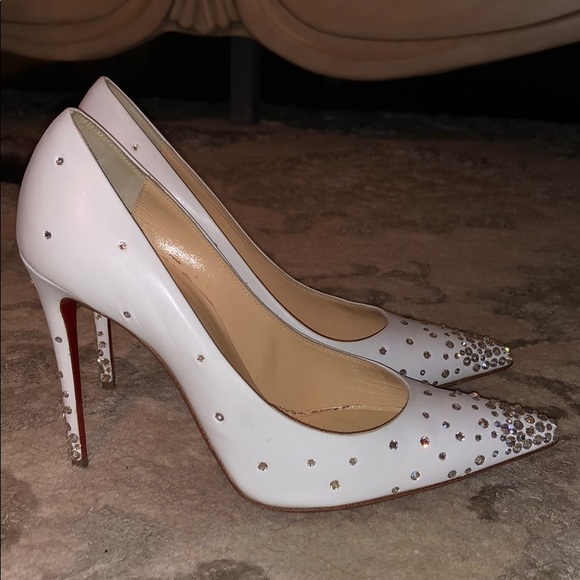 Christian Louboutin Shoes - Christian Louboutin White Degrastrass Leather 100m